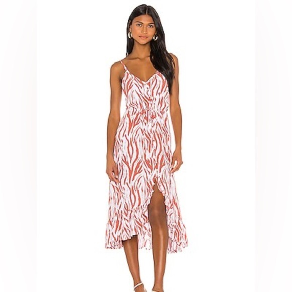 Rails - Frida Midi Dress in Rust Zebra - Size Medium - Good Used Condition!! - Picture 1 of 11